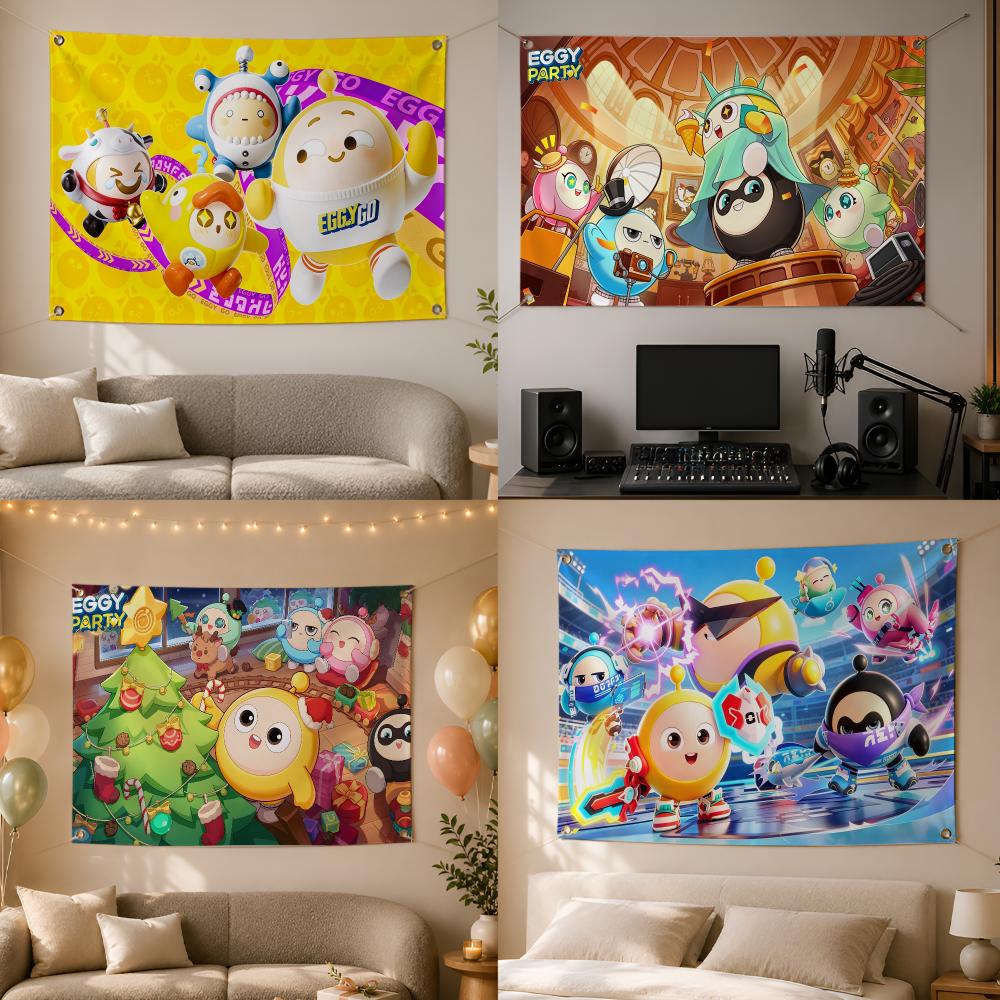 Party Games Mobile - Guirlande de drapeaux murale Eggy Party