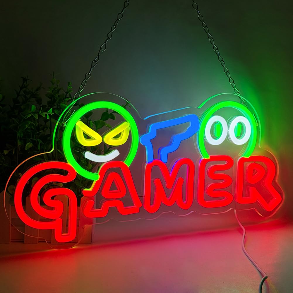 Enseigne néon LED Gamer, Lampe - Party Games For Christmas avis et prix