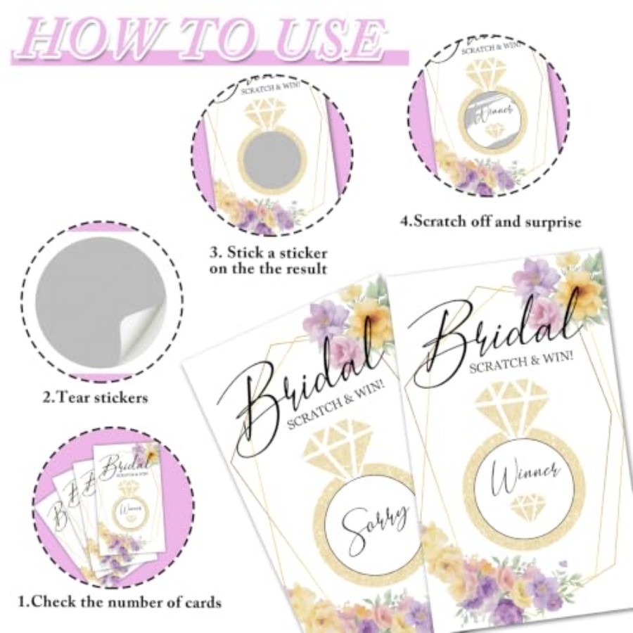 Jeu à gratter pour fête prénup - Party Games Bridal Shower avis et prix